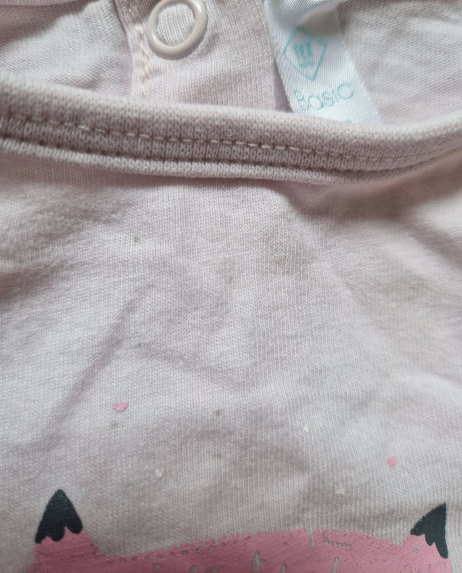 🦊 Pijama de verano para bebé niña TEX – motivo zorro – rosa – talla 3 meses – estado correcto (manchado) – photo 4